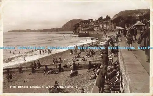 R688256 Sidmouth. Der Strand mit Blick nach Westen. Luftaufnahme. Postkarte