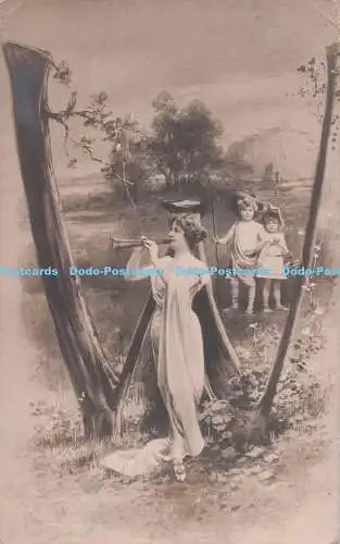 R691284 Buchstabe W. Frau mit zwei Kindern. Rotary Photographic Series. 1904