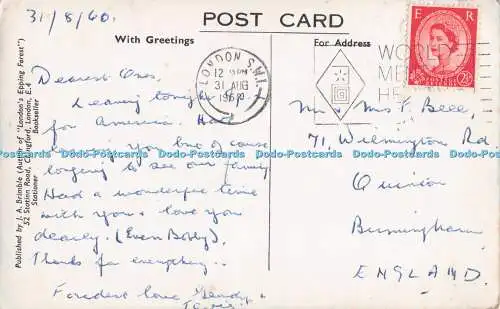 R692726 Chingford. Queen Elizabeth Hunting Lodge. J. A. Brimble. 1960