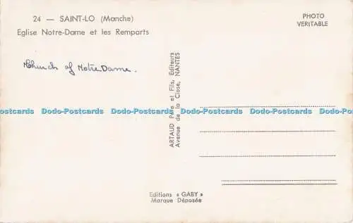 R693437 Saint Lo. Manche. Eglise Notre Dame et les Remparts. Gaby. Artaud Pere e