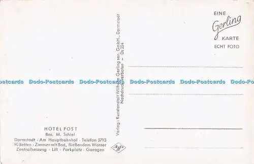 R699951 Hotel Post Darmstadt an Hauptbahnhof. Wilhelm Gerling Sen. RP