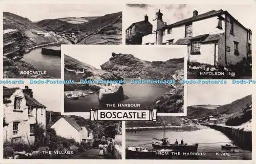 R695848 Boscastle. Das Dorf. aus dem Hafen. Napoleon Inn. Valentinstag und so