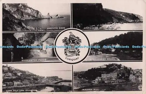 R700195 Torquay. Ansteys Cove. Waldon Hill. Nahe. Echtfoto Postkarte. Multi Vie