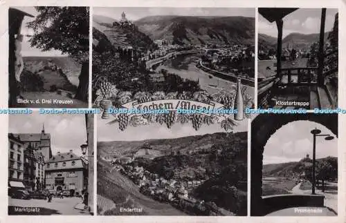 R700306 Cochem. Mosel. Blick v. d. Drei Kreuzen. N. R. Scharbach. Multi View