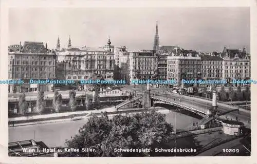 R700311 Wien. I. Hotel u. Kaffee Siller. Schwedenplatz Schwedenbrücke. P. Lederm