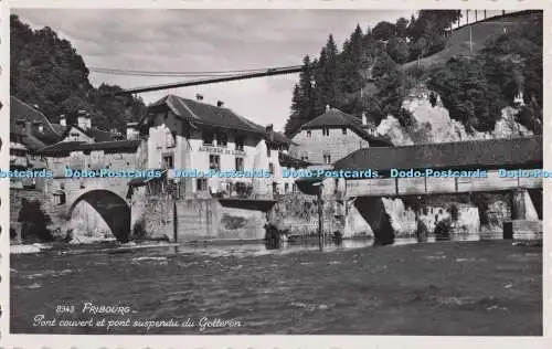 R702557 Fribourg. Pont Couvert et Pont Suspendu du Gotteron. Perrochet