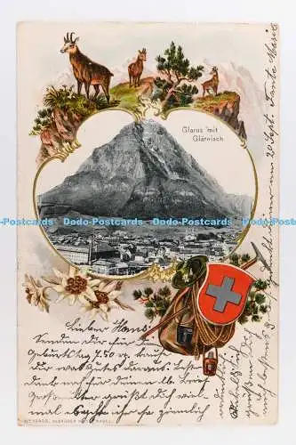 R707337 Glarus mit Glarnish. Schweiz. Postkarte. 1904