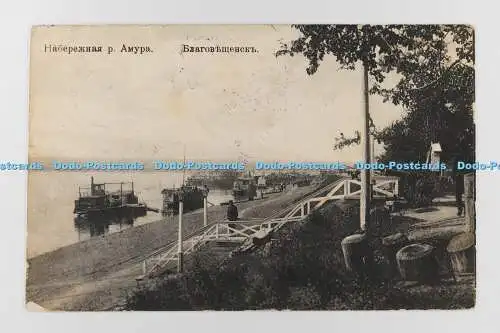 R707167 Ufer des Amur. Blagoweschtschensk. Sibirien. Russisches Reich. 1915