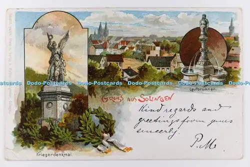 R707030 Gruss aus Solingen. Kriegerdenkmal. Laufbrunnen. Walther Stopfgeshoff. 1