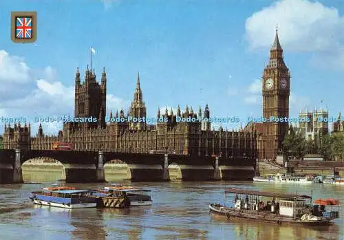 D145254 London. Häuser des Parlaments und der Themse. Golden Shield. Fisa