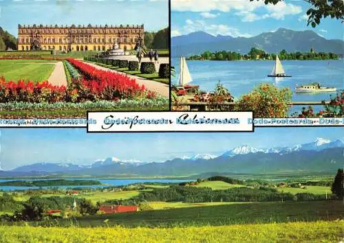 D146025 Grusse vom Chiemsee. Blick von der Ratzinger Höhe. Prien am Chiemsee. 19