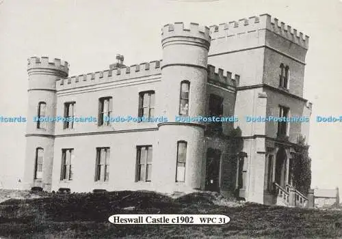 D148890 Schloss Heswall. Wirral Postkarten. Nr. 1.in einer Serie von 4. Gestern Wir