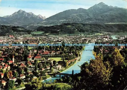 D146148 Innsbruck. Gegen Suden mit Serles und Nockspitze. Alpina. Steinmann. Nr.