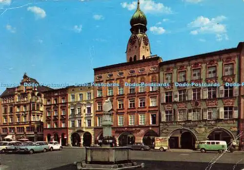 D150226 Rosenheim. Max Josef Platz mit Nepomukbrunnen. Georg Deinzer. Krüger