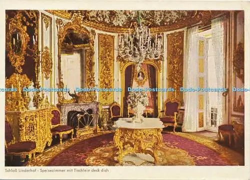 D148253 Linderhof. Speisezimmer mit Tischlein Deck dich Esszimmer. M. Herpich