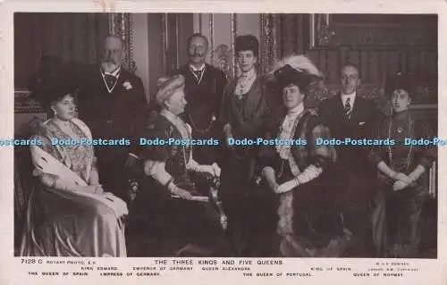 R714273 Die drei Könige und fünf Königinnen. König Edward. Königin Alexandra. B. und D.