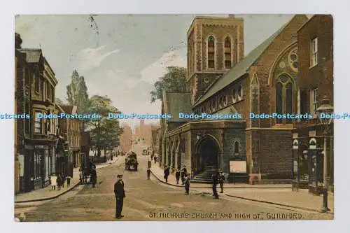 R713751 Guildford. St. Nicholas Church und High St. PM Portsmouth. 1906