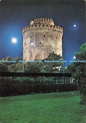 D001701 Thessaloniki. Der weiße Turm beleuchtet. Delta