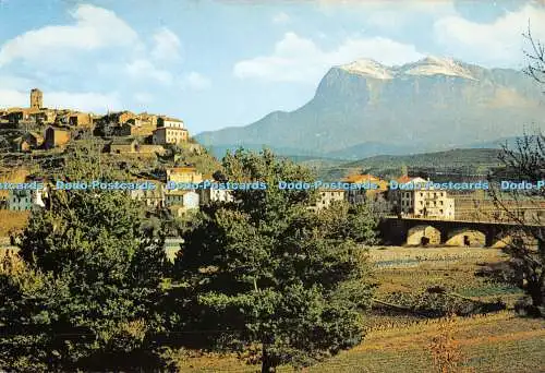 D001716 Pirineo Aragones. Ainsa. Huesca. Teilansicht. Montanesa Rock at the bac