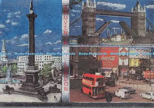 D001039 Nelsons Säule. Tower Bridge und Piccadilly Circus. London. Kardorama. K