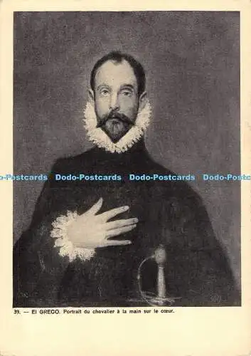 D001945 El Greco. Portrait du chevalier a la main sur le coeur. Naville. Cie. Ro