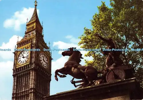 D003825 Big Ben und Boadicea Statue. London. Westminster. Hinde