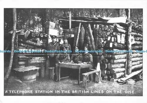 D002564 Eine Telefonstation in den britischen Linien auf der Oise. Ephemera Serie Nr
