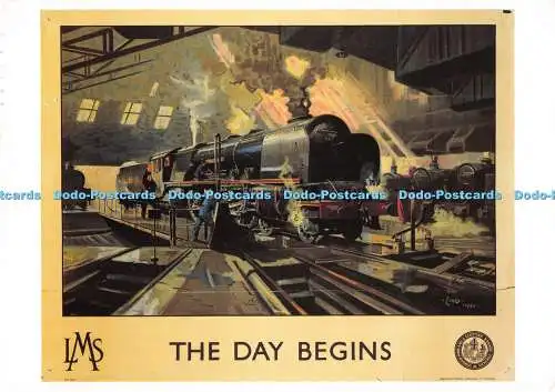 D006629 Der Tag beginnt. Poster London Midland and Scottish Railway. Terence Cune