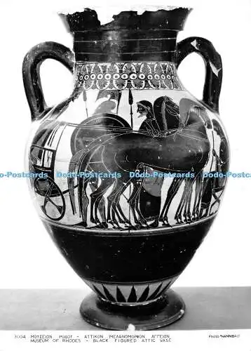 D008589 Museum von Rhodos. Schwarze figurierte Dachbodenvase. Hannibal