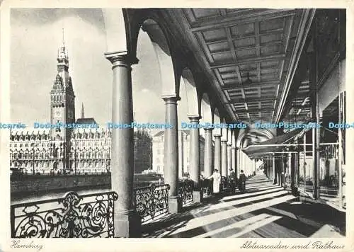 D010792 Hamburg. Alsterarcaden und Rathaus. Max Schröder