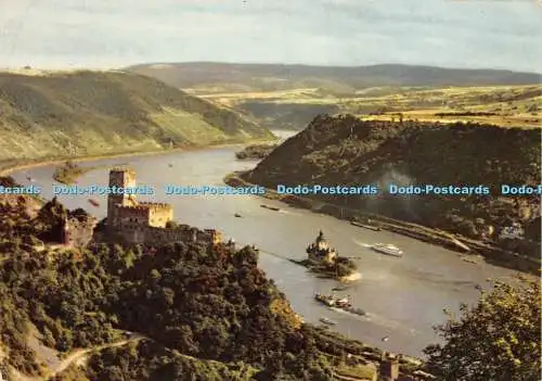 D011298 Burg Gutenfels und die Pfalz bei Kaub am Rhein. Hans Andres