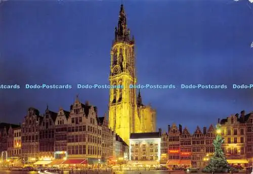 D011312 Antwerpen. Großer Platz und Kathedrale. 1987