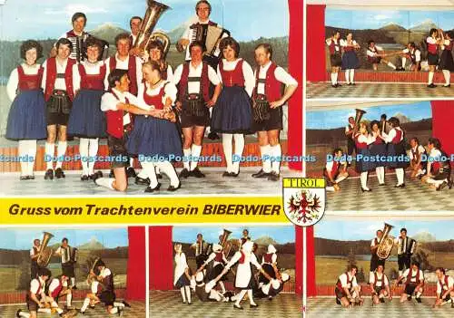 D012634 Gruss vom Trachtenverein Biberwier. Mehrfachansicht. Risch Lau