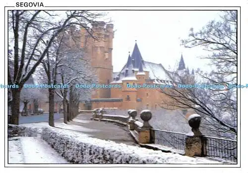 D015234 Segovia. El Alcazar nevado. Souvenir. Herlogal. S.L. Zaragoza. Postwagen