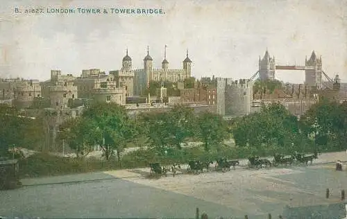 PC48679 London. Tower und Tower Bridge. Photochrom. Celesque. Nr B.31827