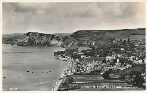 PC47830 Sidmouth von Salcombe Hill. Harvey Barton. Nr 5705. RP. 1956