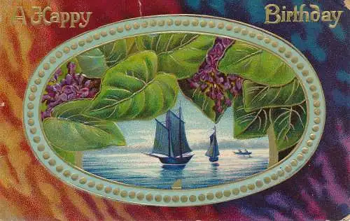 PC48784 Grußpostkarte. A Happy Birthday. 1910