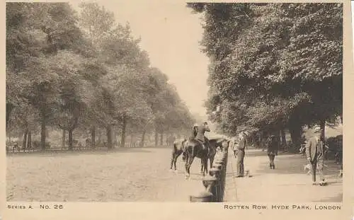 PC48883 Rotten Row. Hyde Park. London. Serie A. Nr 26