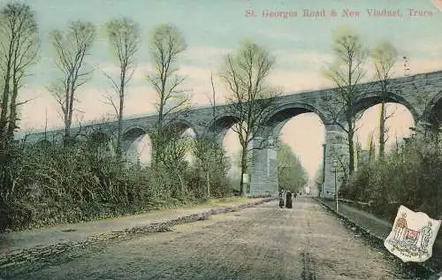 PC48415 St. Georges Road und neues Viadukt. Truro Milton. Glasette. Nr 2190. 1907