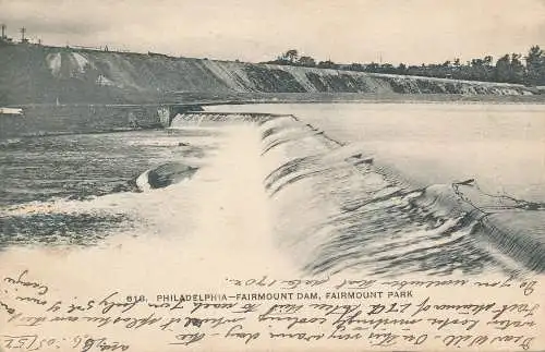 PC49944 Philadelphia. Fairmount Dam. Fairmount Park. Nr 618. 1905. B. Hopkins