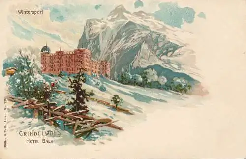 PC49874 Wintersport. Grindelwald. Hotel Baer. Müller und Trub. Nr 293