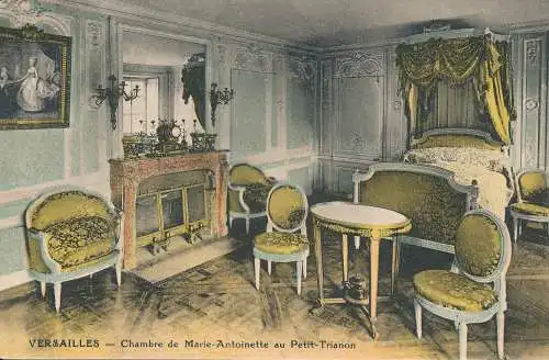 PC49585 Versailles. Chambre de Marie Antoinette au Petit Trianon. A. Bourdier