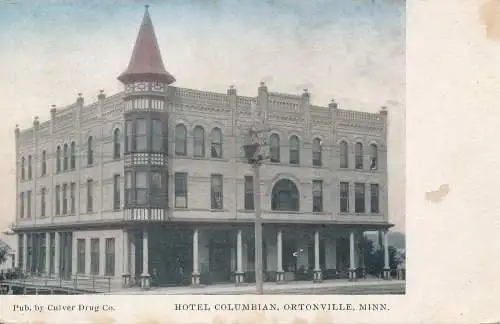 PC49985 Hotel Columbian. Ortonville. Minn. Culver Drug