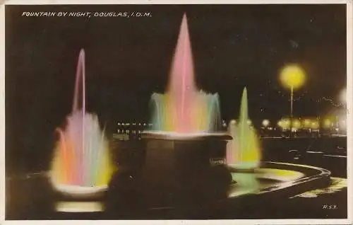 PC49299 Brunnen bei Nacht. Douglas I.O.M. Valentine. RP. 1934