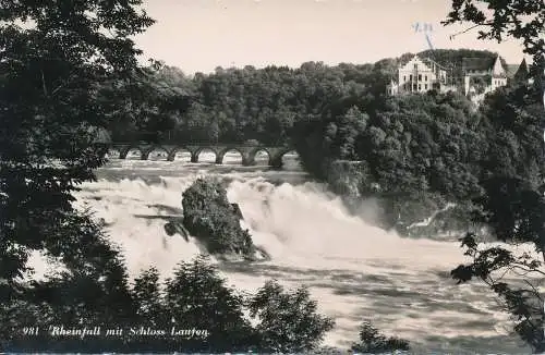 PC50336 Rheinfall mit Schloss Laufen. Rud. Suter. 1952