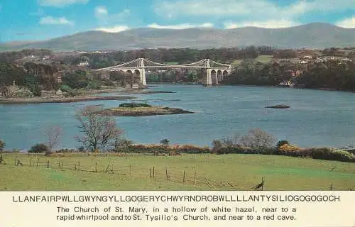 PC50849 Die Menai-Hängebrücke. Fotopräzision. Nr. PT27708. 1973