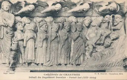 PC51641 Cathedrale de Chartres. Detail du Jugement Dernier. E. Houvet. B. Hopkin