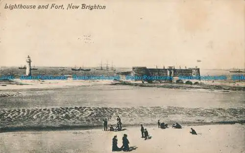 R024872 Leuchtturm und Fort. New Brighton. 1913