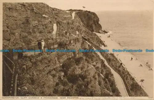 R025107 Goodrington Cliff Gardens and Promenade. In der Nähe von Paignton. Photochrom. Nr 7