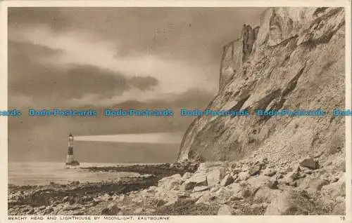 R024731 Beachy Head und Leuchtturm von Moonlight. Eastbourne. Schuhschmied und Äther